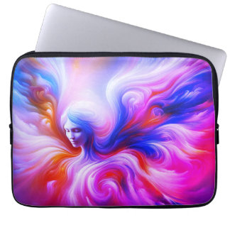 The Colorful Wispy Angel on Front of a Laptop Sleeve