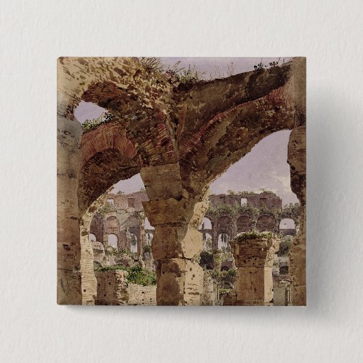 The Colosseum, Rome, 1835 Vierkante Button 5,1 Cm (Voorkant)