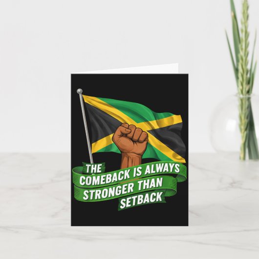 The Comeback Is Always Stronger Jamaica Strong Fla Kaart (Voorkant)