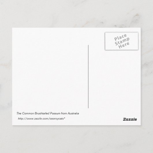 The Common Brushtailed Possum uit Australië Briefkaart (Achterkant)
