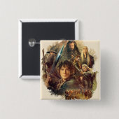 The Company and Elves of Mirkwood Vierkante Button 5,1 Cm (Voorkant /achterkant)