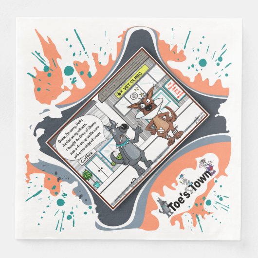 The Cone of Shame | Apology Dinner Napkin Servet (Voorkant)