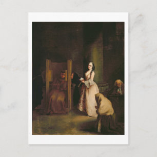 The Confession, c.1755 (olie op canvas) Briefkaart