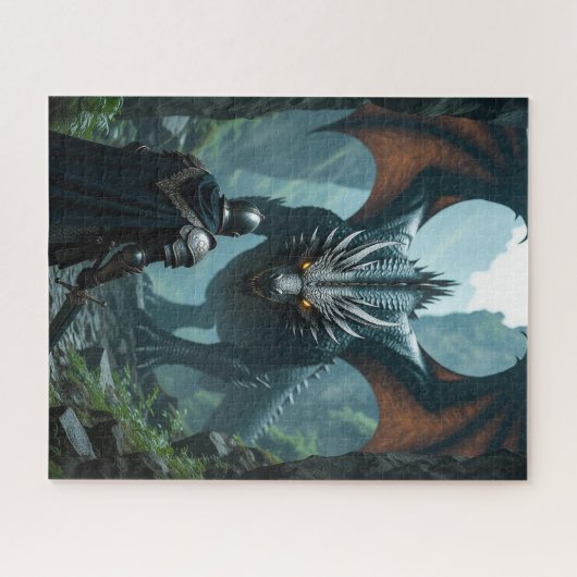 The Confrontation knight vs dragon Legpuzzel (Horizontaal)
