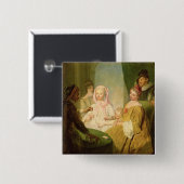The Conjuror, 1720-25 Vierkante Button 5,1 Cm (Voorkant /achterkant)