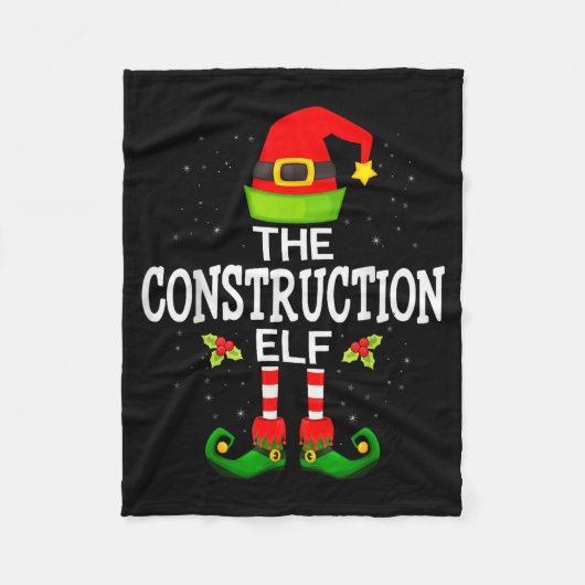 The Construction Elf Christmas Family Matching Paj Fleece Deken (Voorkant)
