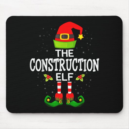 The Construction Elf Christmas Family Matching Paj Muismat (Voorkant)