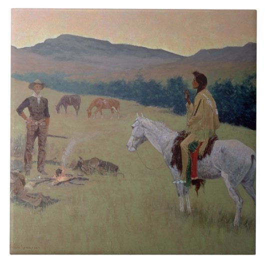 The Conversation, of Dubious Company (olie op canv Tegeltje (Voorkant)