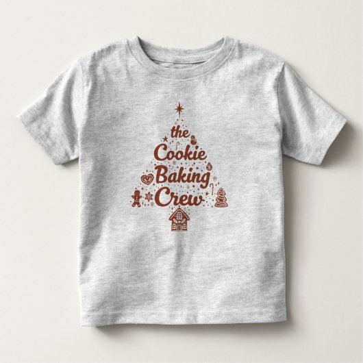 The Cookie Baking Crew Christmas Tree Design Kinder Shirts (Voorkant)
