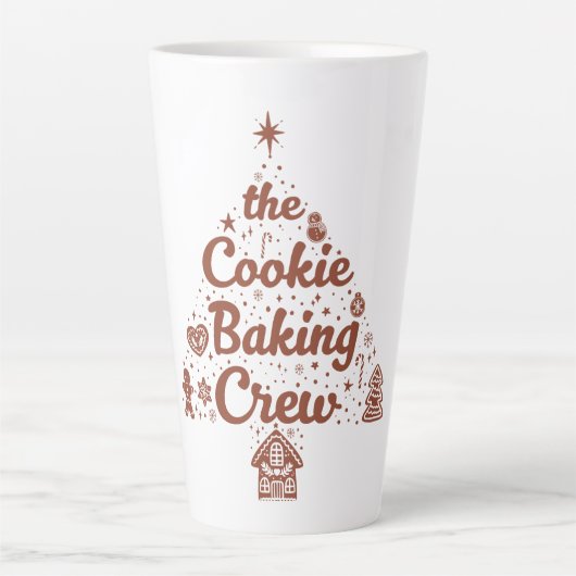 The Cookie Baking Crew Christmas Tree Design Latte Mok (Voorkant)