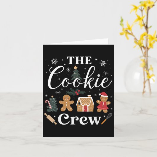 The Cookie Crew Christmas Baking Cookie Lover Kids Kaart (Gele Bloem)
