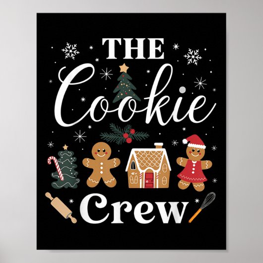The Cookie Crew Christmas Baking Cookie Lover Kids Poster (Voorkant)