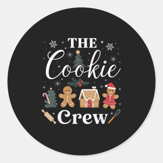 The Cookie Crew Christmas Baking Cookie Lover Kids Ronde Sticker (Voorkant)