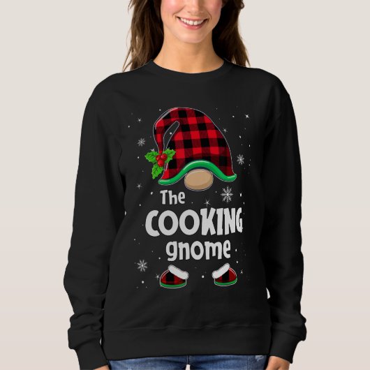The Cooking Gnome Buffalo Plaid Christmas Matching Trui (Voorkant)