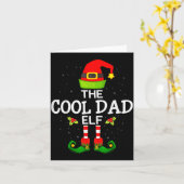The Cool Dad Elf Christmas Family Matching Pajama  Kaart (Gele Bloem)