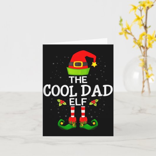 The Cool Dad Elf Christmas Family Matching Pajama  Kaart (Gele Bloem)