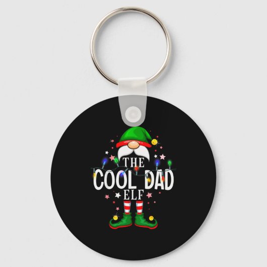 The Cool Dad Elf Christmas Family Pajama Party Sleutelhanger (Voorkant)