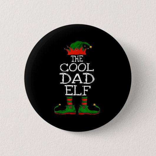 The Cool Dad Elf Family Matching Funny Christmas G Ronde Button 5,7 Cm (Voorkant)