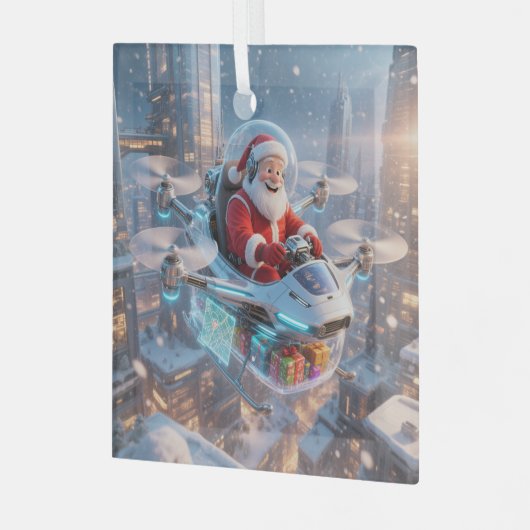 The Coolest Sci-Fi Santa Glas Ornament (Voorkant links)
