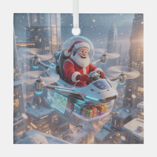 The Coolest Sci-Fi Santa Glas Ornament (Voorkant)