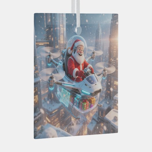 The Coolest Sci-Fi Santa Glas Ornament (Voorkant Rechts)