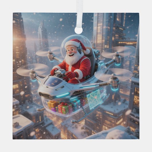 The Coolest Sci-Fi Santa Glas Ornament (Achterkant)