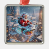 The Coolest Sci-Fi Santa Metalen Ornament (Voorkant)