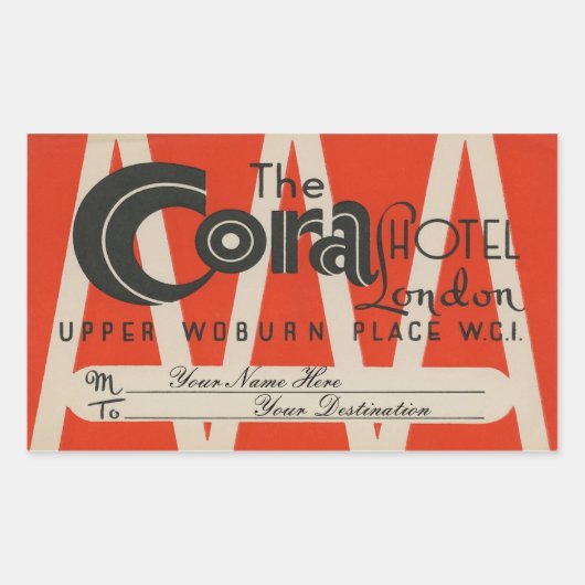 The Cora Hotel (Londen) Rechthoekige Sticker (Voorkant)