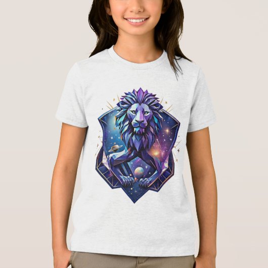 The Cosmic Geometric Lion Tri-Blend Shirt (Voorkant)