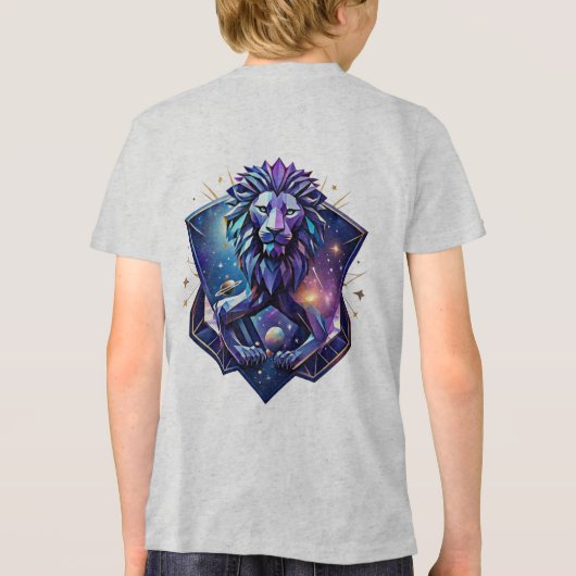 The Cosmic Geometric Lion Tri-Blend Shirt (Achterkant)