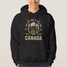 The Cottage roept Canada Funny Lover Valentin Hoodie