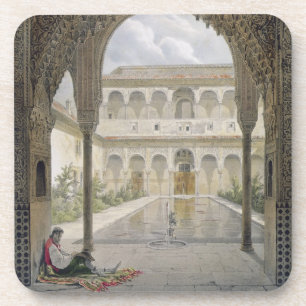 The Court of the Alberca in the Alhambra, Granada, Bier Onderzetter