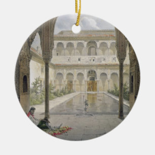 The Court of the Alberca in the Alhambra, Granada, Keramisch Ornament