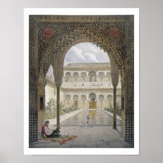 The Court of the Alberca in the Alhambra, Granada, Poster (Voorkant)