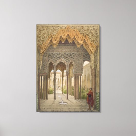 The Court of the Lions, the Alhambra, Granada, 185 Canvas Afdruk (Voorkant)