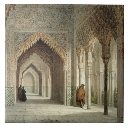 The Court Room of the Alhambra, Granada, 1853 (aan Tegeltje (Voorkant)