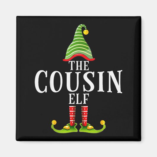 The Cousin Elf Funny Matching Pajama Xmas  Magneet (Voorkant)