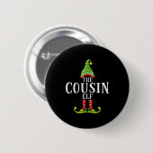 The Cousin Elf Funny Matching Pajama Xmas Ronde Button 5,7 Cm (Voorkant /achterkant)