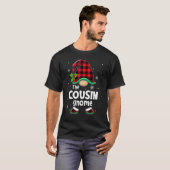 The Cousin Gnome Buffalo Plaid Christmas Matching  T-shirt (Voorkant volledig)