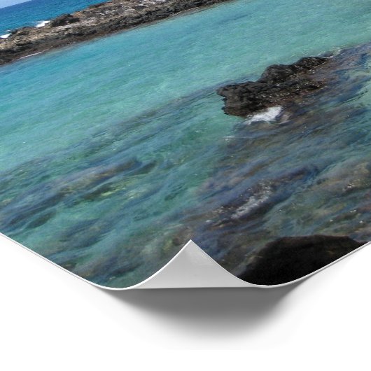 "The Cove" bij Hapuna Beach Poster (Hoek)