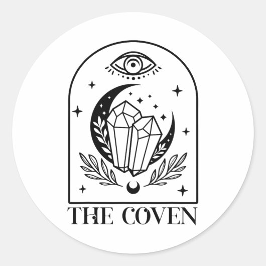 The Coven Bride Witchy Gothic Wedding Bachelorette Ronde Sticker (Voorkant)