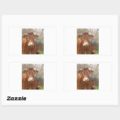 The cow and his calf rechthoekige sticker (Vel)