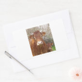 The cow and his calf rechthoekige sticker (Envelop)