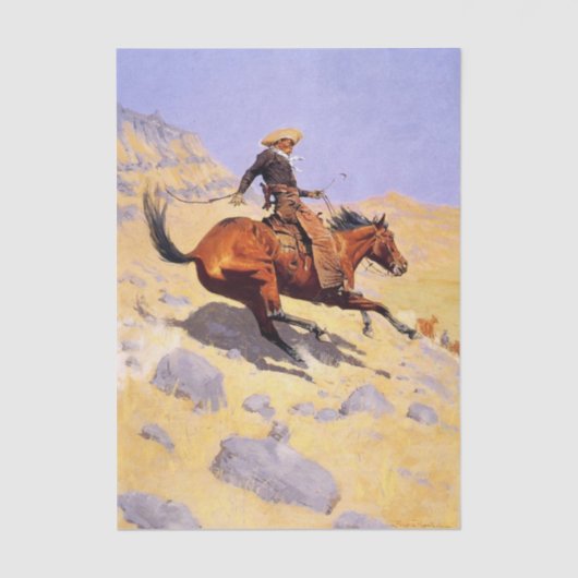 The Cowboy by Frederic Remington Tissuepapier (Voorkant)