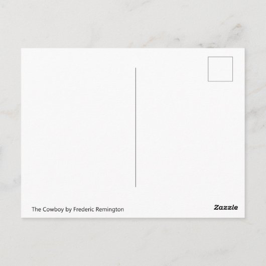 The Cowboy door Frederic Remington Briefkaart (Achterkant)