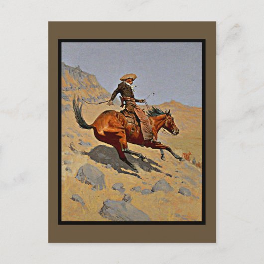 The Cowboy door Frederic Remington Briefkaart (Voorkant)