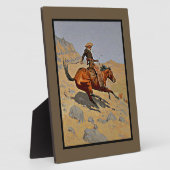 The Cowboy door Frederic Remington Fotoplaat (Zijkant)