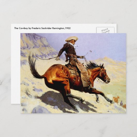The Cowboy van Remington,  cavalerie Briefkaart (Voorkant / Achterkant)