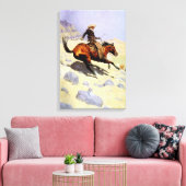 The Cowboy van Remington,  cavalerie Canvas Afdruk (Insitu (Woonkamer))