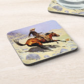 The Cowboy van Remington,  cavalerie Drankjes Onderzetter (Linkerzijde)